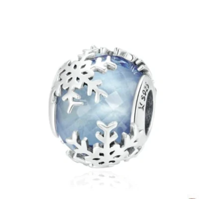 Image of Christmas Charm Beads Original 925 Sterling Silver Love Family Bead Charms for Pandora Bracelets Women&#039;s Jewellery (Snowflake Charm)