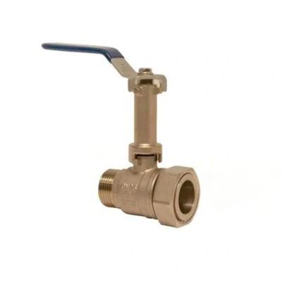 Image of Inta 1 1/4&quot; Female Swivel X Male Flat Face Extended Lever Ball Valve Hpbv214