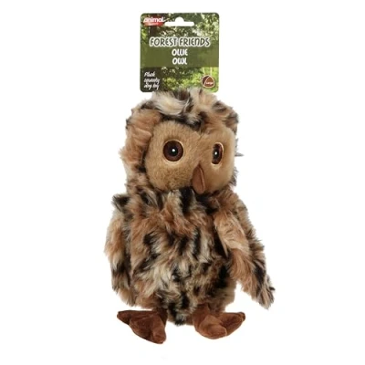 Image of Animal Instincts Forest Friends Squeaky Plush Dog Toy Soft Comfort Puppy Ollie Owl Large