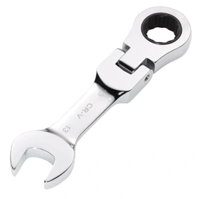 Image of Draper HI TORQ Metric Stubby Flexible Head Ratchet Combination Spanner, 13mm