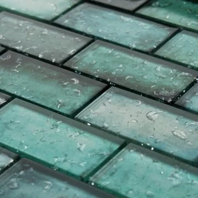 Image of Rainfall Glass Mosaic 30 x 0.8 cm (Green Sample)