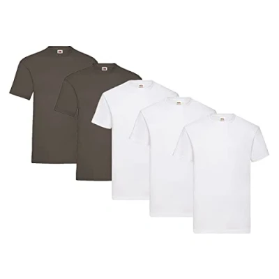 Image of Fruit of the Loom Screen Star Full Cut T Shirts, Pack 5, Colour Set I, L
