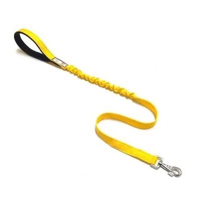 Image of Dog Lead With Shock Absorbing Bungee Cord Training Walking Leash Soft Padded Handle (76&quot; (1.9 Metres), Yellow)