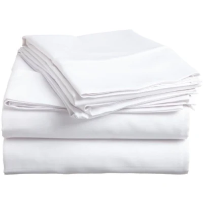 Image of Diana Cowpe Soft Touch Peached Microfibre KINGSIZE BED WHITE SHEET SET Includes 1 x Fitted Flat 2 Pillowcases