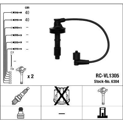 Image of RCVL1305 Ignition Lead Set NGK 6304 2