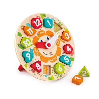 Image of Hape E1622 Chunky Clock Wooden Puzzle Educational Toys