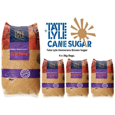 Image of Tate &amp; Lyle 12kg Brown Demerara Sugar Poly Bag {4 x 3kg Bags}