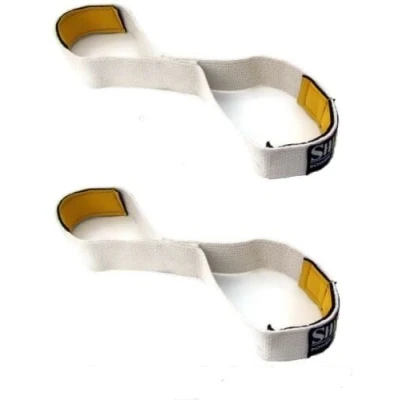 Image of Figure 8 deadlift straps,Weight Lifting Straps Padded 8&#039;s Heavy DutyWeight Gym (WHITE)