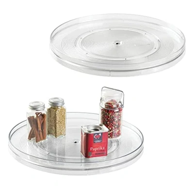 Image of iDesign 54030M2 Linus Turntable Kitchen, Pantry or Countertop Organization, 11&quot; Inch, Clear, 2 Count