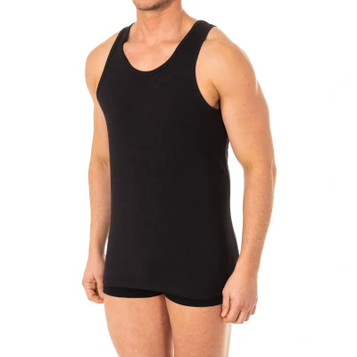 Image of Abanderado Mens round neck wide strap t shirt A040Z Black Size Medium