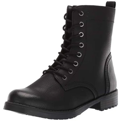 Image of Amazon Essentials Women&#039;s Lace Up Combat Boot, Black, 4 UK