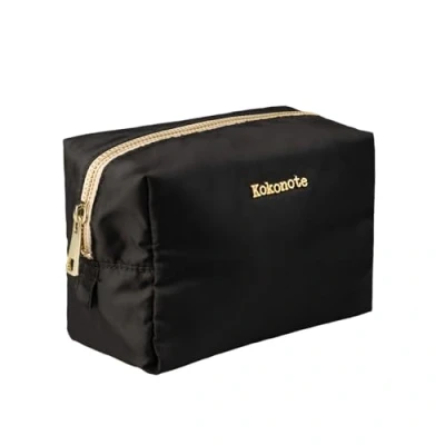Image of Kokonote Cosmetic Bag Neutral Shades 6.7 x 4.3 3.9 inches 17 11 10 cm Case, Large Pencil Pouch, Travel Toiletry