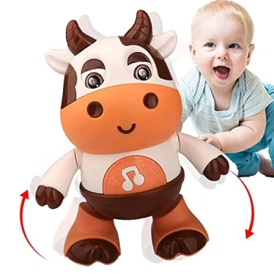 Image of Baby Cow Musical Toys 2023 New Electronic Animal Toy Dancing With Music And Led Lights Walking,for Boys Girls