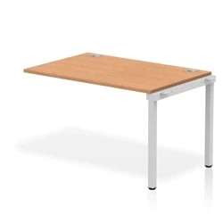 Image of Impulse Bench Single Row Ext Kit 1200 Silver Frame Desk Oak