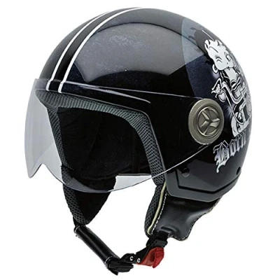 Image of NZI 490020G562 Vintage II Heartbreaker Open Face Motorcycle Helmet, Betty Boop Illustration, XS