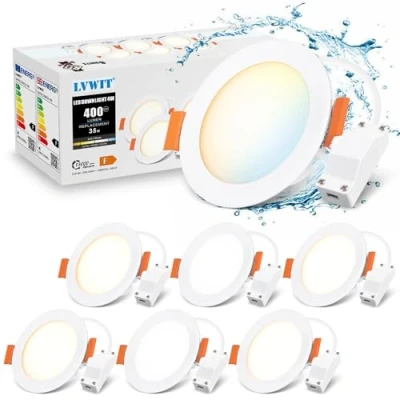 Image of LVWIT Led Recessed Ceiling Lights Dimmable,4W Downlight Light,Led Round Panel Light,Bathroom Spotlights Lights,400LM,3000K,4000K,6500K,Spotlights for Kitchen(6 PCS)
