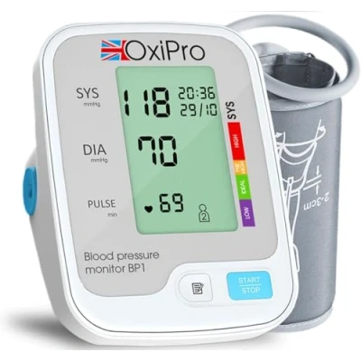 Image of OxiPro BP1 Blood Pressure Monitor CE Certified MHRA Registered Tested for Accuracy Medical Machine BP Home Small to Large Cuff Approved Monitors