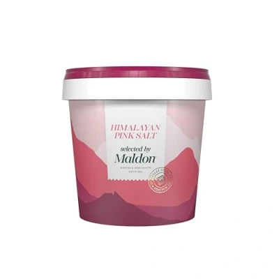 Image of Maldon Himalayan Pink Salt Selected by Experts Coarse Rock from the Foothills of Himalayas Perfect for a Wide Range Dishes Fantastic Flavour 1kg Tub