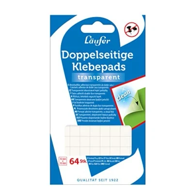 Image of Läufer 99150 Double Sided Clear Adhesive Pads 64 Sticky Dots
