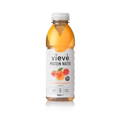 Image of Vieve Protein Water 6x500ml Peach &amp; Raspberry 20g Protein, Sugar Free, Fat Free Dairy A Ready to Drink Alternative Powders Shakes 6 Pack