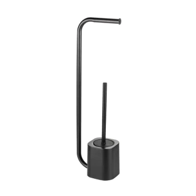 Image of Blue Canyon Toilet Brush for Bathroom, Flexible Bowl Plastic Head Deep Cleaning, Compact Size, Elegant Design with Odour Free Holder, Black
