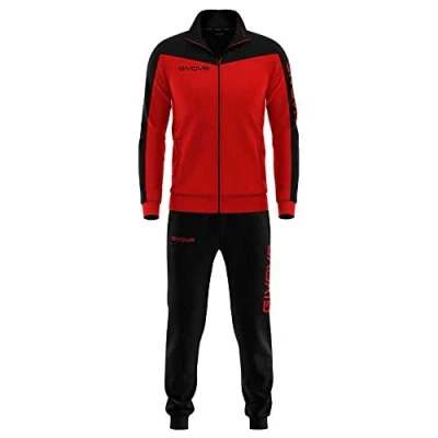 Image of Home Shop Italia Givova TR036 1210 3XS Roma Triacetate Jumpsuit, Red/Black,