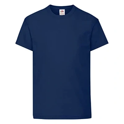 Image of Fruit of the Loom Unisex Kid&#039;s Original T Shirt, Navy Blue, 9 11 Years