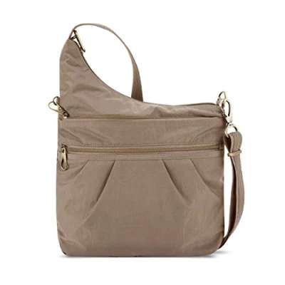 Image of Travelon Anti theft Signature 3 Compartment Crossbody Bag, Sable, One Size, Bag