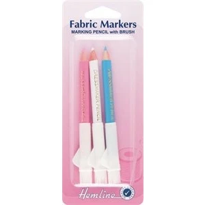 Image of Hemline Dressmaker Pencil Set with Brushes for Sewing, Labeling, Marking, Tracing, Writing, DIY Crafts, and Brush to Remove Light Mark 3 Pack