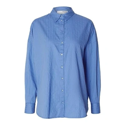 Image of SELECTED FEMME Women&#039;s Slflina sanni Ls Shirt Noos Blouse, Ultramarine, 8
