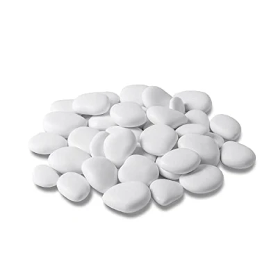 Image of Kalapanta Small size recycled plastic decorative pebbles for pots, paint, aquariums, garden, mini pack, white