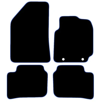 Image of Carsio Carpet Car Mats For Hyundai i10 2020+ Onwards Tailored Fit Floor Mat Set Complete Accessory Black Custom Fitted All Weather, Anti Slip Backing &amp; Blue Trim