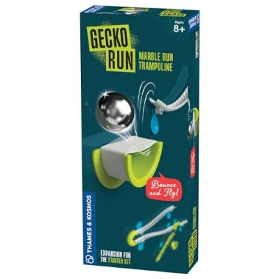 Image of Thames &amp; Kosmos Gecko Run: Marble Run Trampoline Expansion Pack, Toy Model Kit for Creative Runs, STEM Toys to Foster Problem Solving Skills, Playable Only with Starter Set, Age 8+