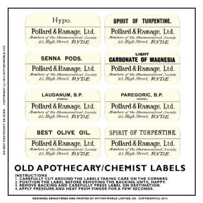 Image of MyTinyWorld Dolls House Apothecary Labels Bulk Jar Set SBB4