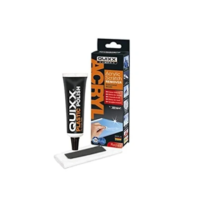 Image of Quixx ASR 1 2019 Acrylic Scratch Remover for All Kinds of and Plastic (50g Polish/1 Cloth/2 Sandpaper)