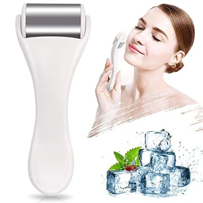 Image of Ice Roller for Face &amp; Eye,Puffiness,Migraine,Pain Relief and Minor Injury,Skin Care Products Stainless Steel Massager (White)