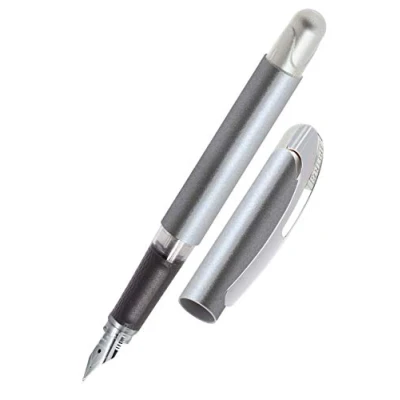 Image of Online College ink pen Metallic Stone │ ergonomic fountain for school/college solid medium nib, soft grip part standard cartridges refillable│ideal beginners, pupils &amp; students