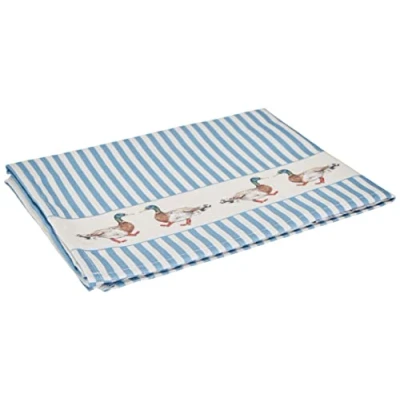 Image of Samuel Lamont Quacking Boots, Ducks Cotton Tea Towel, Blue
