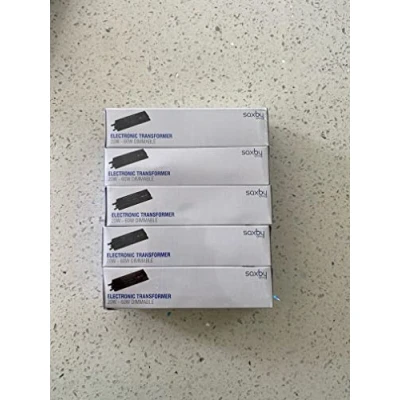 Image of Black Finish 12V Low Voltage 20W 60W Rated Electronic Dimmable Transformer for Halogen Lights Lamps Bulbs IP20 Pack of 5