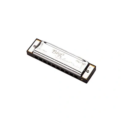 Image of Fender Blues Deluxe Harmonica, Key of F, 10 Holes, Nickel Chrome, Includes Case