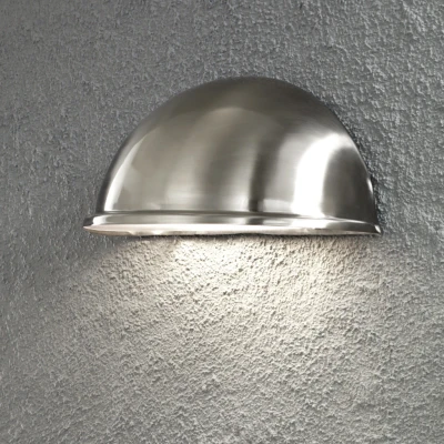 Image of Torino Outdoor Modern Large Half Circle Wall Light Stainless Steel, IP23