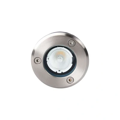 Image of Lucande LED recessed Floor Light &#039;Kenan&#039; (Modern) in Silver Made of Aluminium (1 Source,) from Outdoor