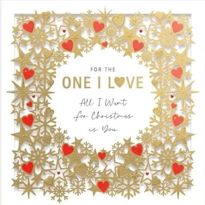 Image of One I Love All Want Is You 3D Cut Out Luxury Christmas Card Xmas Greeting Cards 750734