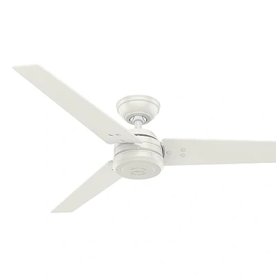 Image of HUNTER Fan Ceiling Protos 132 cm Indoor and Outdoor, Wall control, Fresh White, 3 Reversible Blades White Light Stripe Ideal for Summer or Winter, Model 50623