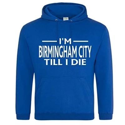 Image of Amelia Gould Apparel Birmingham City Till I DIE Premium Mens Hoodie XX Large Blue