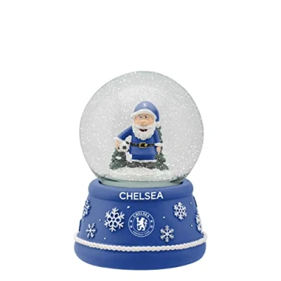 Image of FOCO Premier League Football Chelsea Fan Christmas Santa Snow Globe