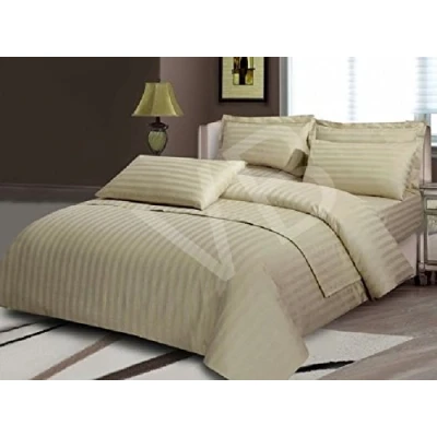 Image of viceroy bedding 100% Egyptian Cotton, CLASSIC STRIPE Oxford Pillow Cases, Biscuite, Pair 500 Thread Count