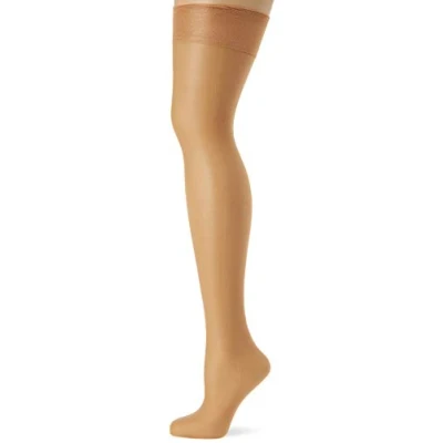 Image of Charnos Women&#039;s 1pp 10 Denier Elegance Ultra Sheer Hold up Stockings, Beige (Natural Tan), L UK