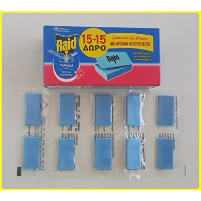 Image of Raid 30 x Refill Mat Tablets for Electric Plug Mosquito Repellent Insect killer Bite (and Tiger mosquito) Suitable All Types of Plugs