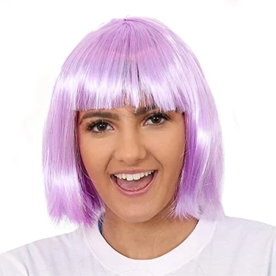 Image of I LOVE FANCY DRESS Ilovefancydress Adults Thick Quality Bob Wig 20s Style Party Cosplay Short (Purple)